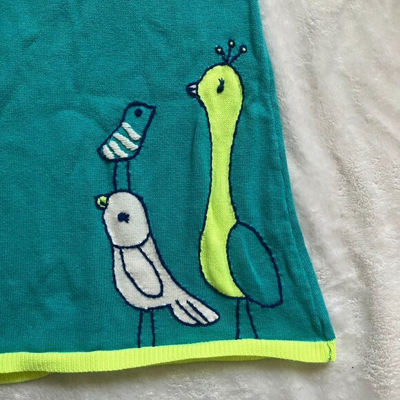Gymboree Toddler Knit Dress 18-24M | Teal Green Birds GUC - Picture 8 of 16